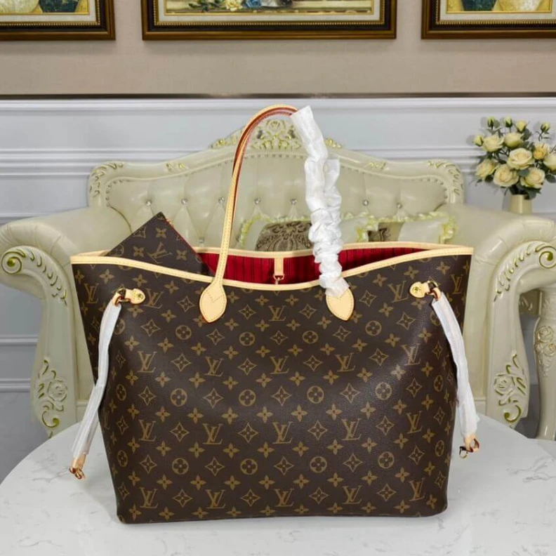Replica bags lv Natural c Louis Vuitton Monogram Neverfull GM Red