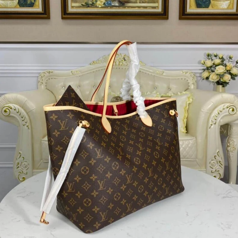 Replica bags lv Natural c Louis Vuitton Monogram Neverfull GM Red