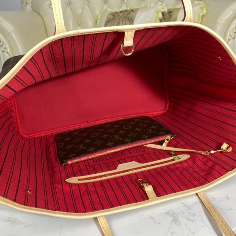 Replica bags lv Natural c Louis Vuitton Monogram Neverfull GM Red