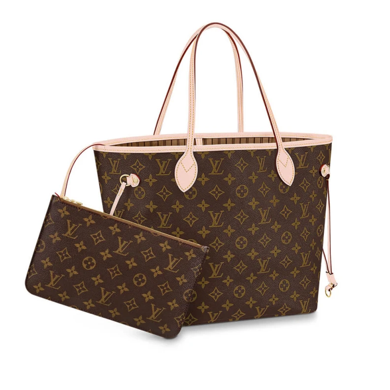 Flat, tex Louis Vuitton Monogram Neverfull MM Beige