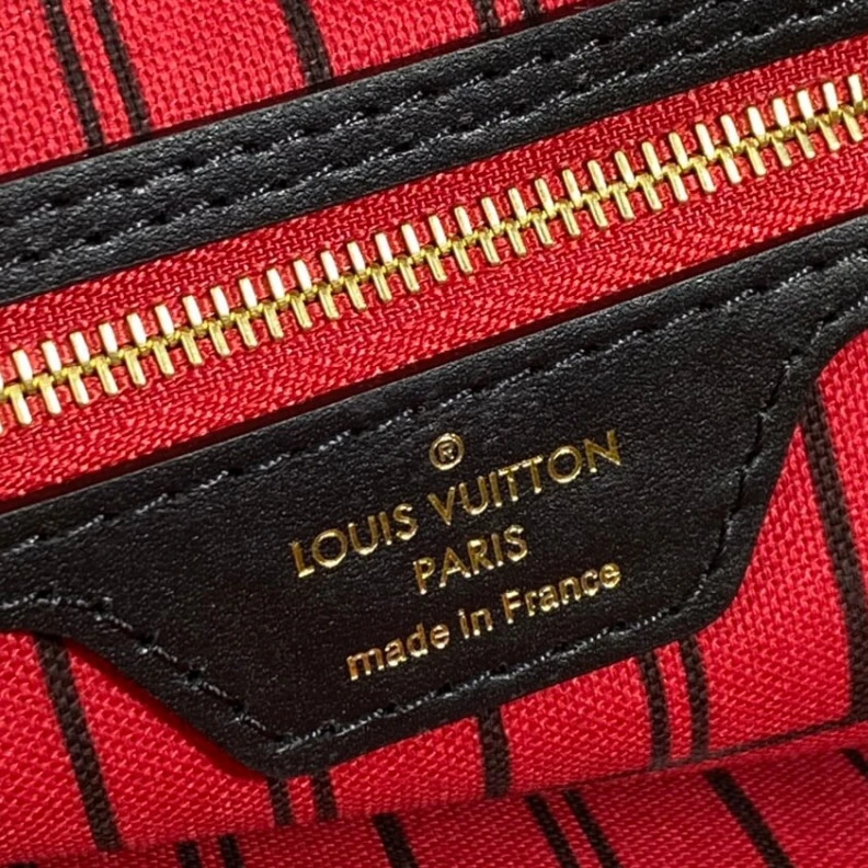Replica bags 31 x 28 x Louis Vuitton Monogram Neverfull MM Black Red