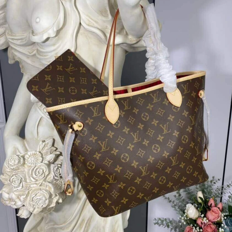 Top lv Flat, tex Louis Vuitton Monogram Neverfull MM Cherry