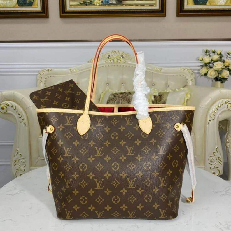 Top lv Flat, tex Louis Vuitton Monogram Neverfull MM Cherry