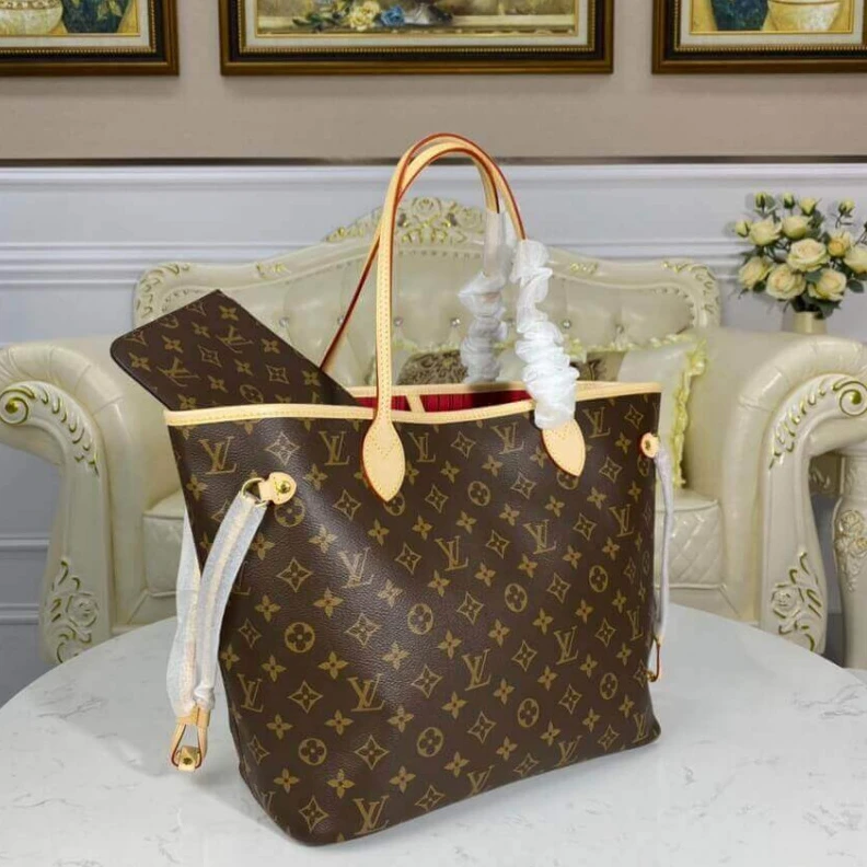 Top lv Flat, tex Louis Vuitton Monogram Neverfull MM Cherry