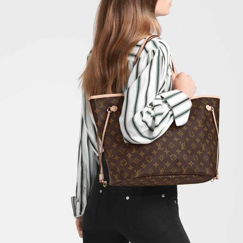 Top lv 4 side la Louis Vuitton Monogram Neverfull MM Peony