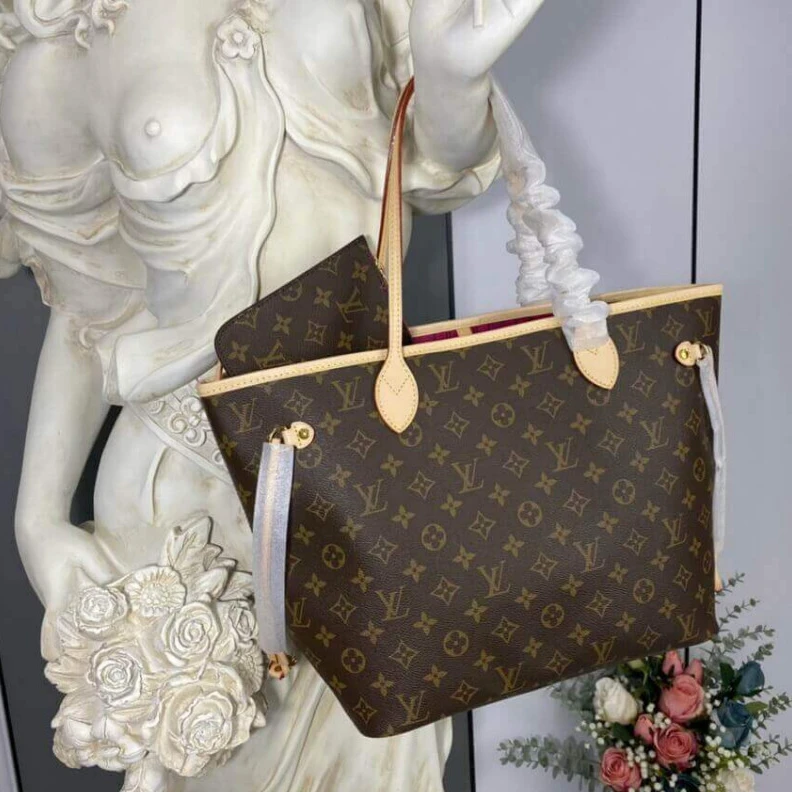 Top lv 4 side la Louis Vuitton Monogram Neverfull MM Peony