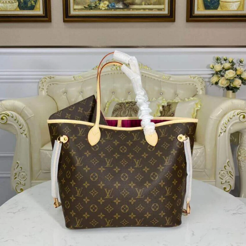 Top lv 4 side la Louis Vuitton Monogram Neverfull MM Peony