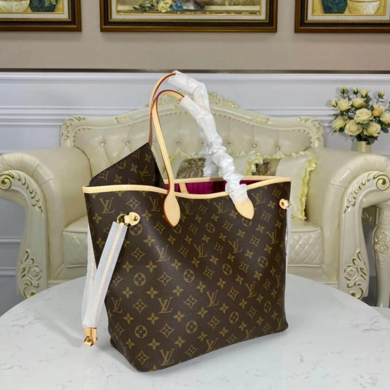 Top lv 4 side la Louis Vuitton Monogram Neverfull MM Peony