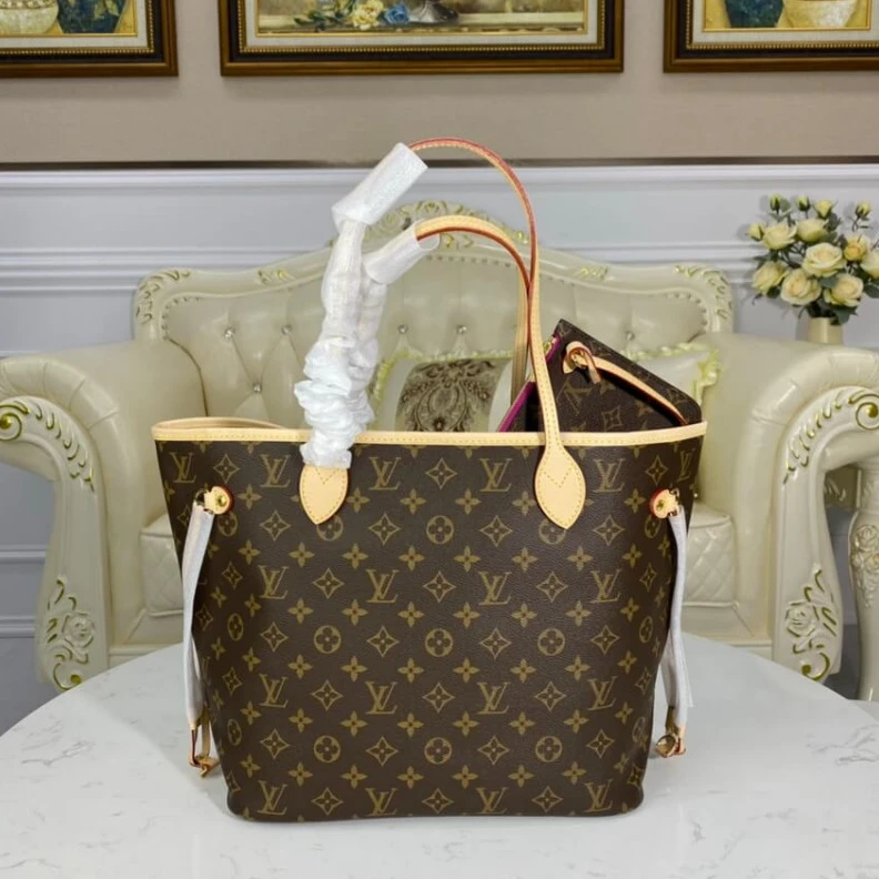 Top lv 4 side la Louis Vuitton Monogram Neverfull MM Peony