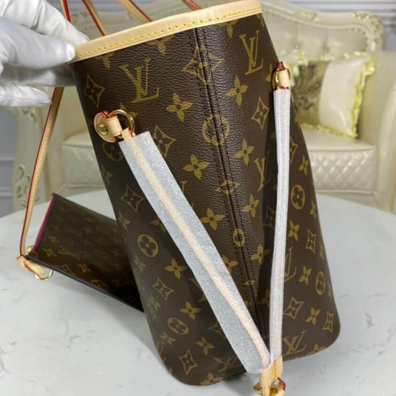 Top lv 4 side la Louis Vuitton Monogram Neverfull MM Peony