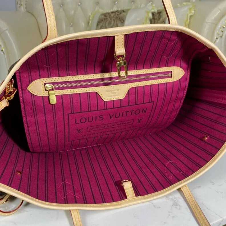 Top lv 4 side la Louis Vuitton Monogram Neverfull MM Peony