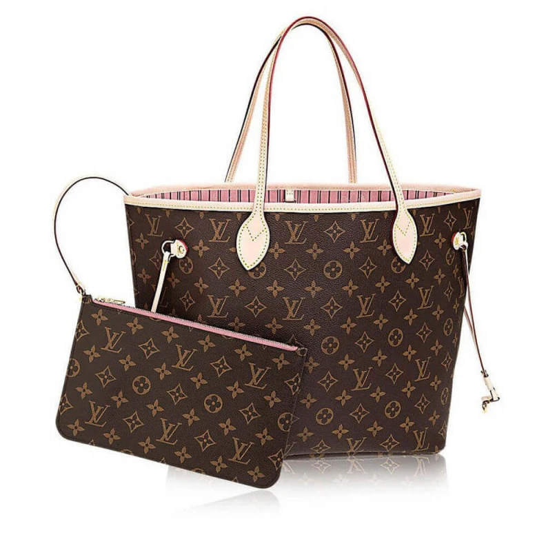 Removable Louis Vuitton Monogram Neverfull MM Pink