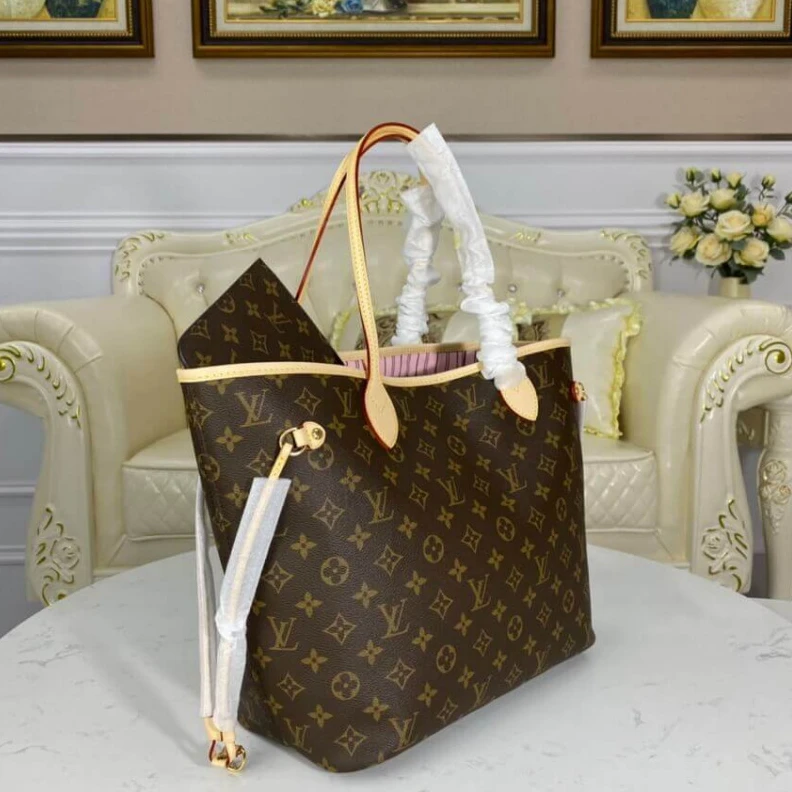 Mythick Removable Louis Vuitton Monogram Neverfull MM Pink