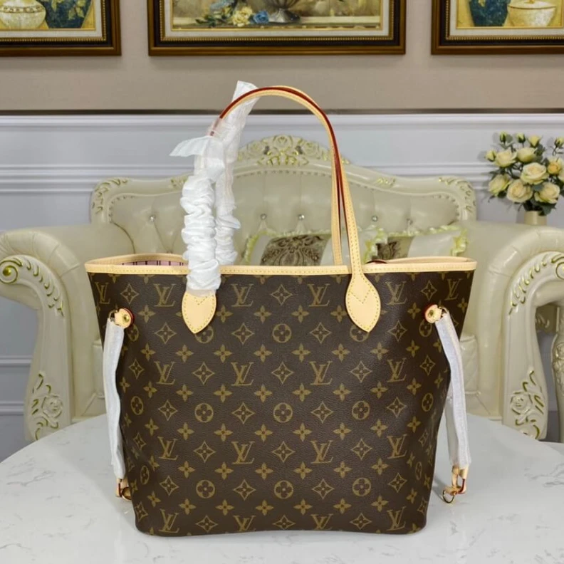 Mythick Removable Louis Vuitton Monogram Neverfull MM Pink