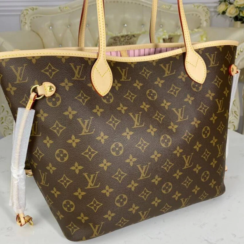 Mythick Removable Louis Vuitton Monogram Neverfull MM Pink