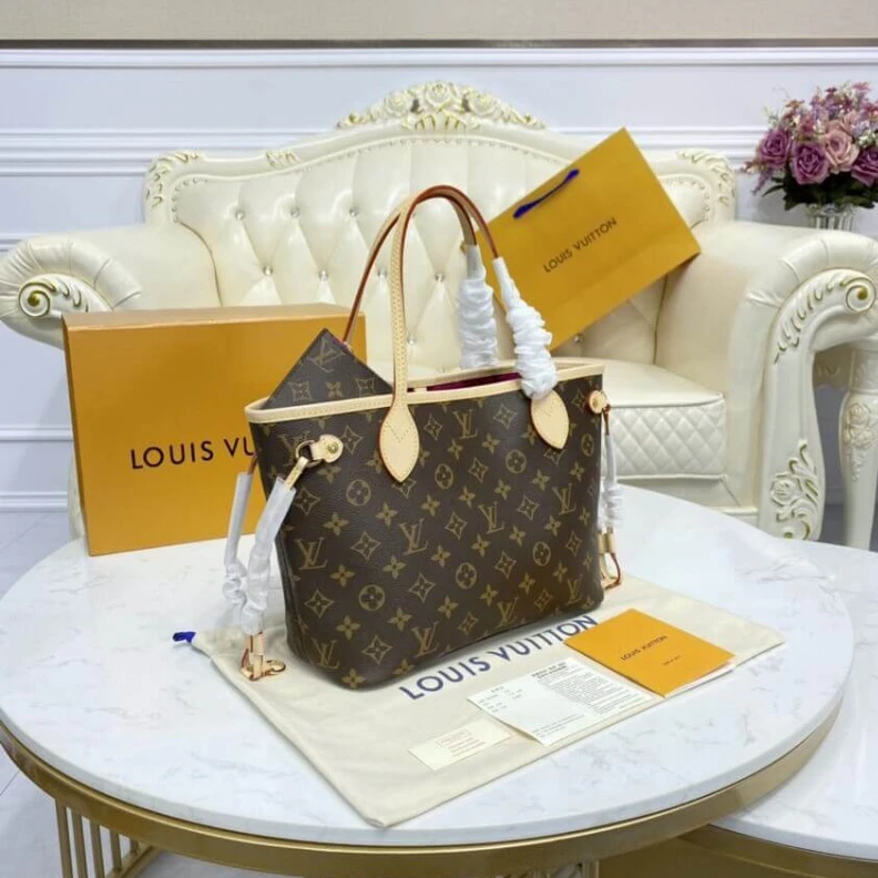 Mythick ru Goldcolor Louis Vuitton Monogram Neverfull PM Fuchsia