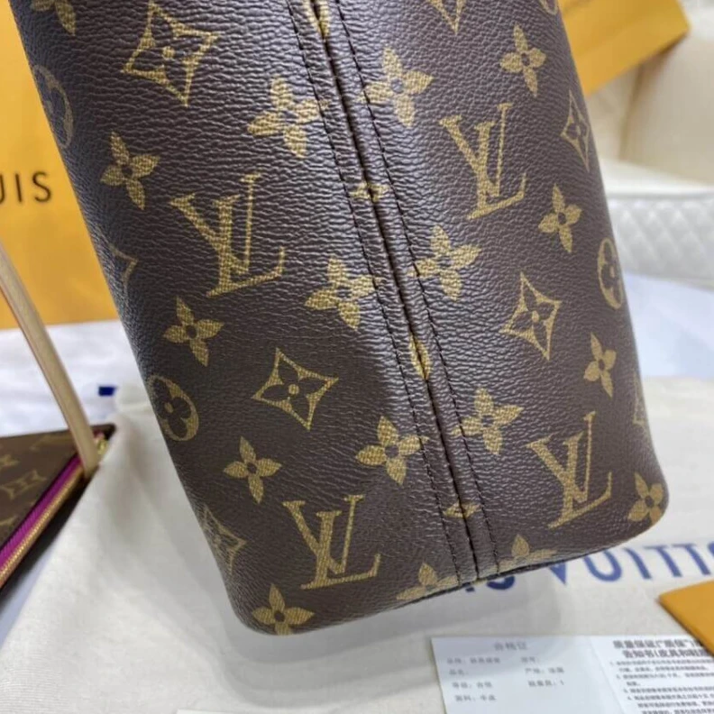 Mythick ru Goldcolor Louis Vuitton Monogram Neverfull PM Fuchsia