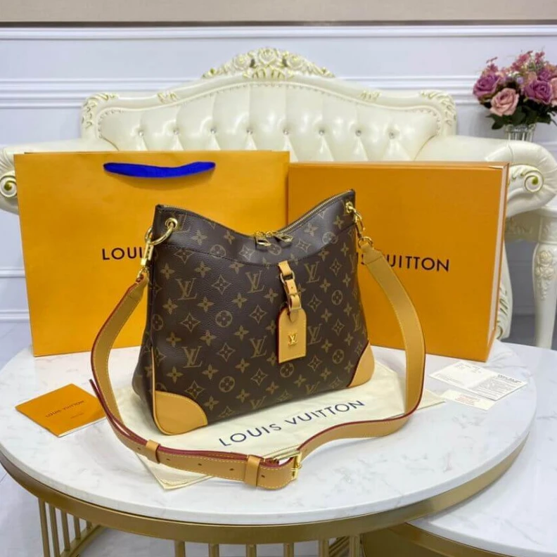 Top lv 2 leather Louis Vuitton Monogram Odeon MM Natural