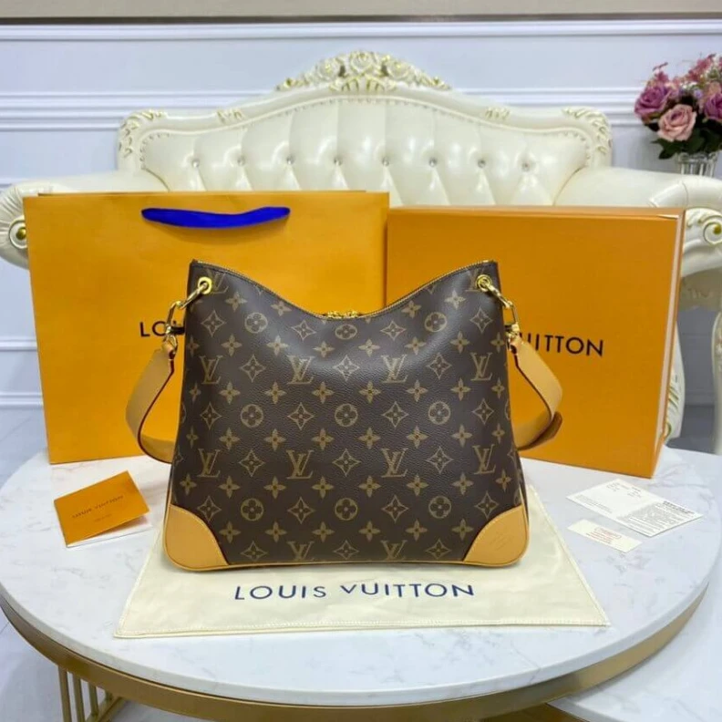 Top lv 2 leather Louis Vuitton Monogram Odeon MM Natural