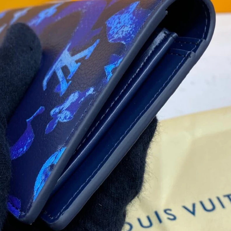 Lv belts replica 4 inside Louis Vuitton Monogram Pattern Brazza Wallet Blue