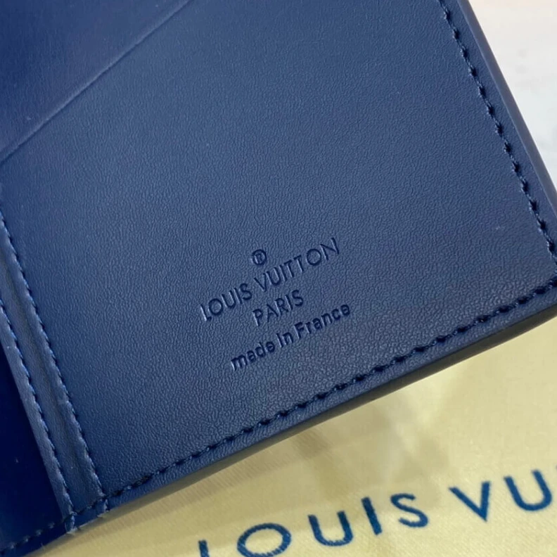 Lv belts replica 4 inside Louis Vuitton Monogram Pattern Brazza Wallet Blue
