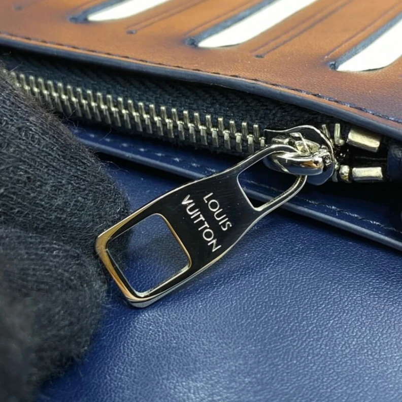 Lv belts replica 4 inside Louis Vuitton Monogram Pattern Brazza Wallet Blue