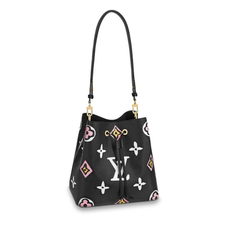 Drawstrin Louis Vuitton Monogram Pattern Néonoé MM Black
