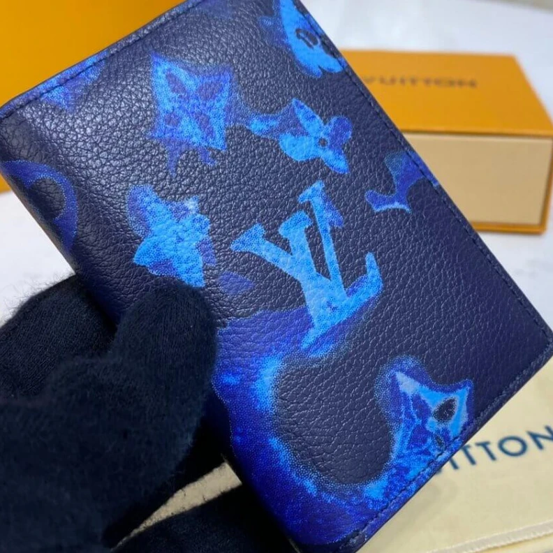 Replica bag Cowhide l Louis Vuitton Monogram Pattern Pocket Organizer Blue