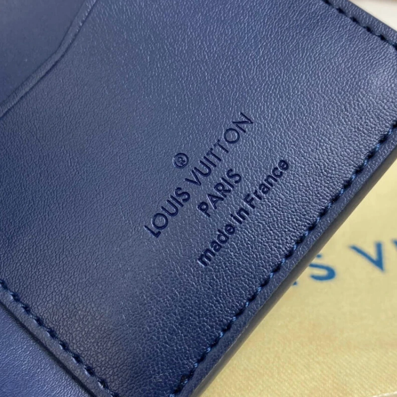 Replica bag Cowhide l Louis Vuitton Monogram Pattern Pocket Organizer Blue