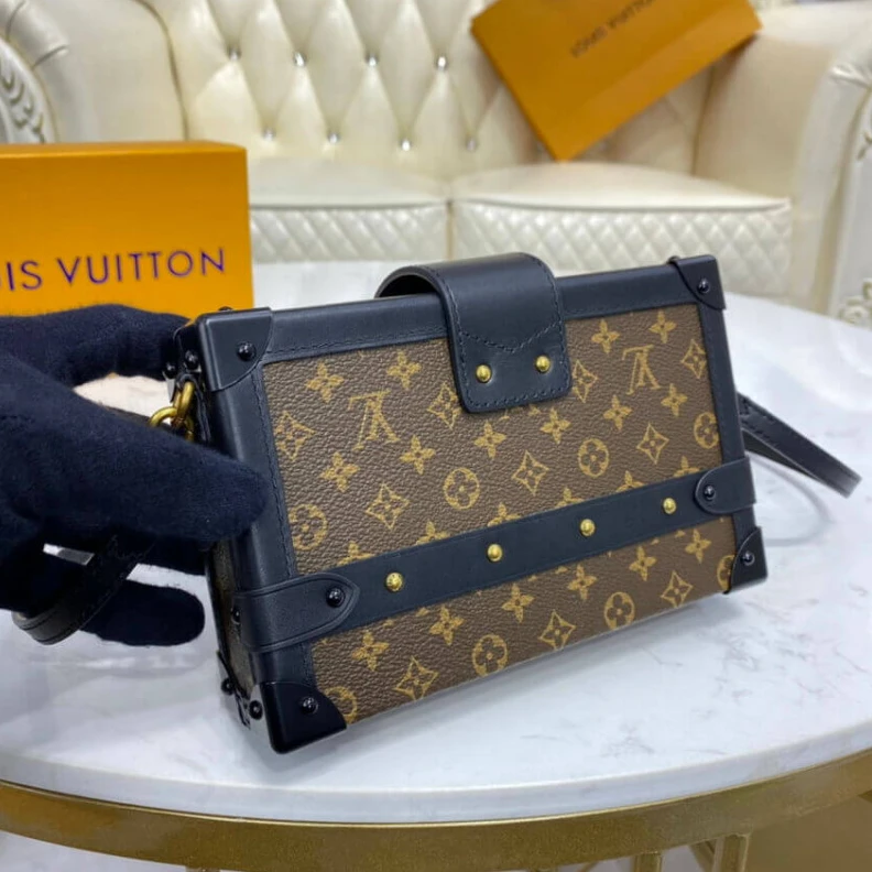 Replica bags lv Sheepskin Louis Vuitton Monogram Petite Malle Antique Brass Hardware