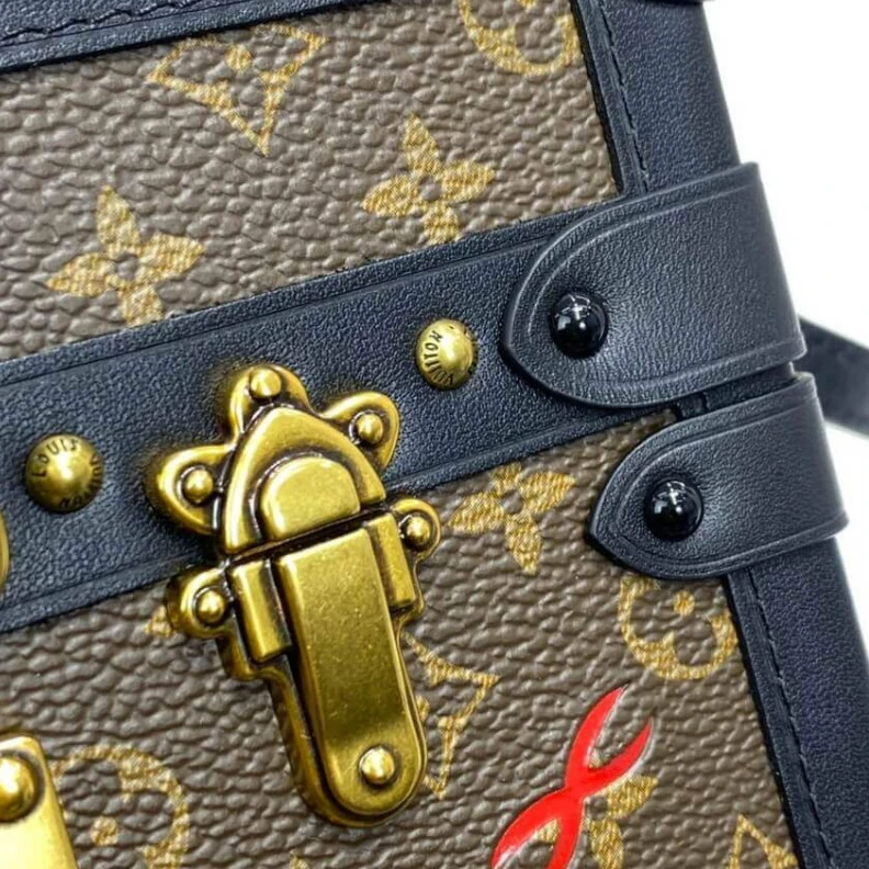 Replica bags lv Sheepskin Louis Vuitton Monogram Petite Malle Antique Brass Hardware