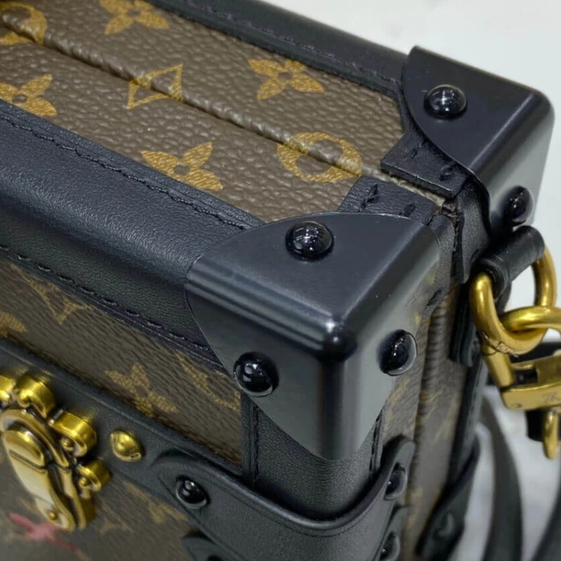 Replica bags lv Sheepskin Louis Vuitton Monogram Petite Malle Antique Brass Hardware
