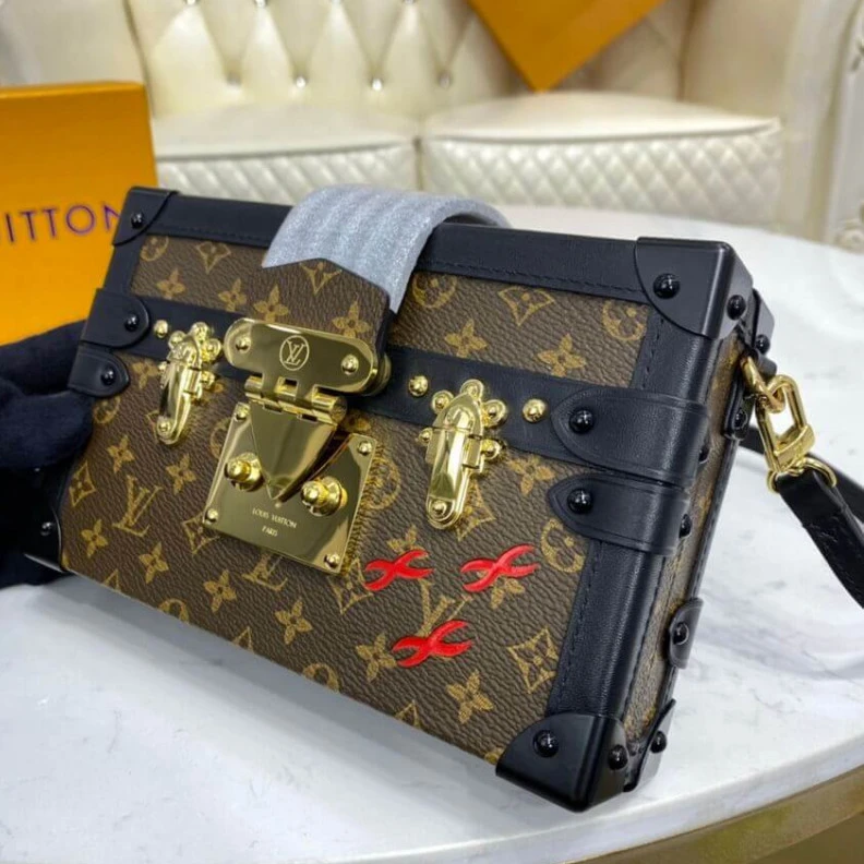 Replica bags lv Strap dro Louis Vuitton Monogram Petite Malle Gold Hardware