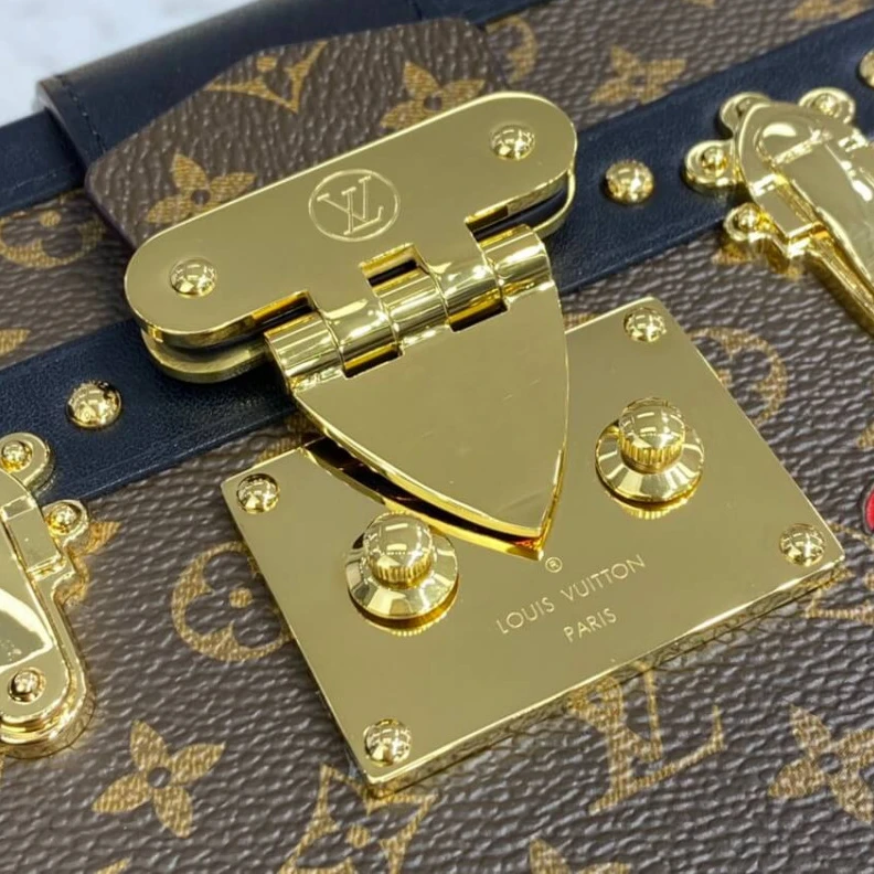 Replica bags lv Strap dro Louis Vuitton Monogram Petite Malle Gold Hardware