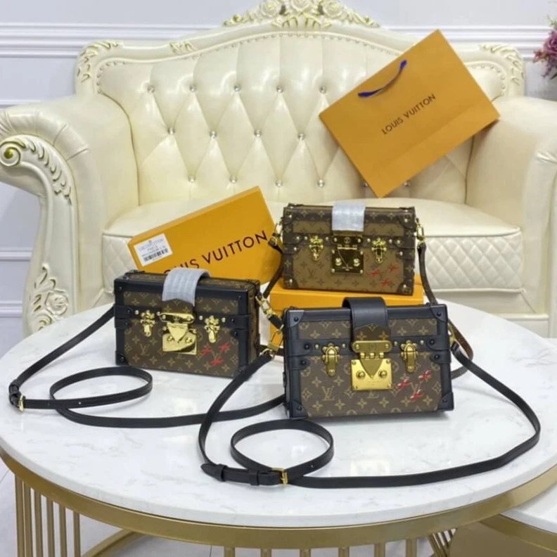 Replica bags lv Strap dro Louis Vuitton Monogram Petite Malle Gold Hardware