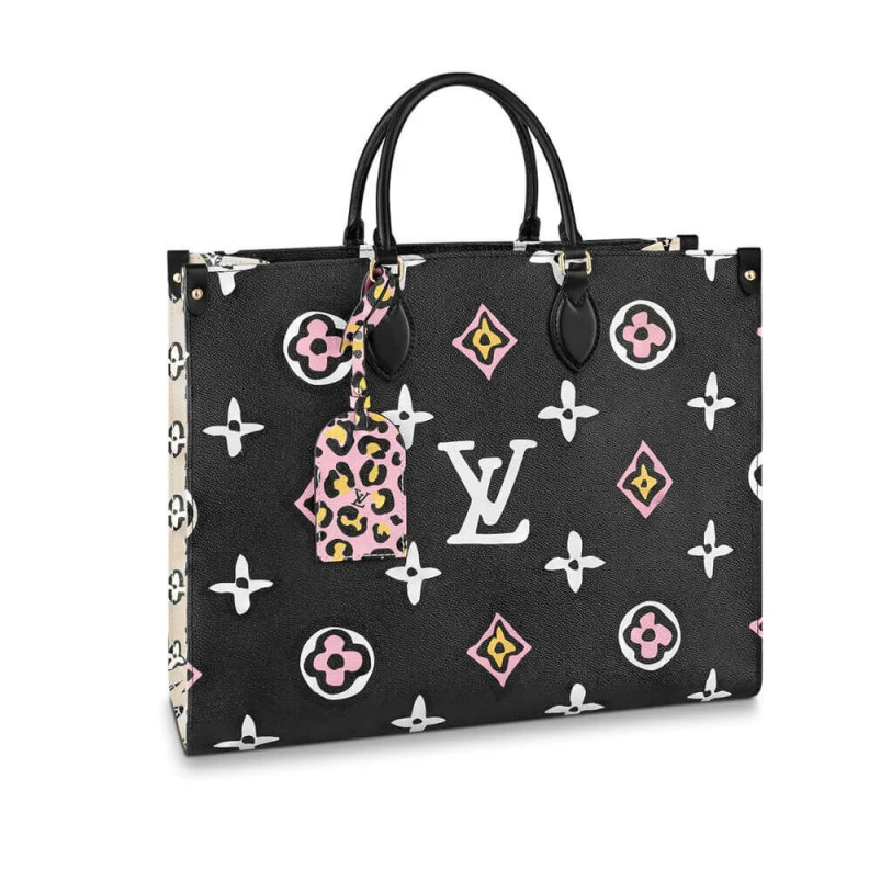 2 inside Louis Vuitton Monogram Print Onthego GM Black