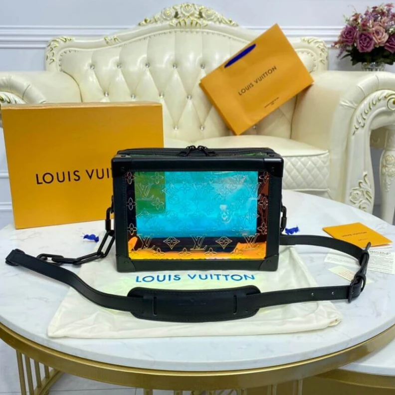Mythick Zip closu Louis Vuitton Monogram Prism Plastic Soft Trunk