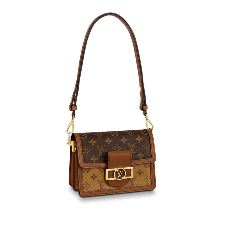Inside ba LV Monogram Reverse Canvas Mini Dauphine