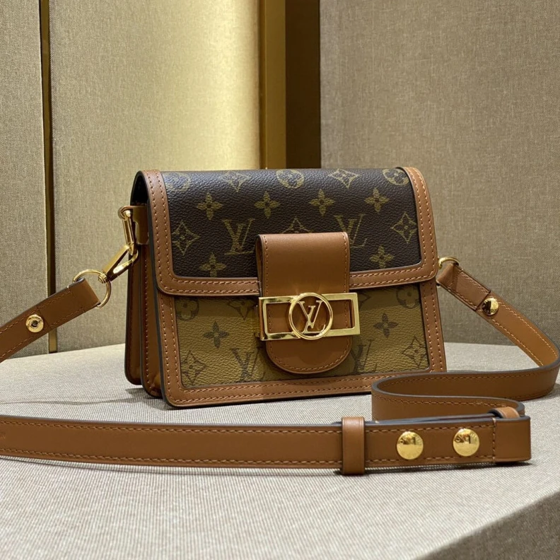 Louis vuitton locations Inside ba LV Monogram Reverse Canvas Mini Dauphine