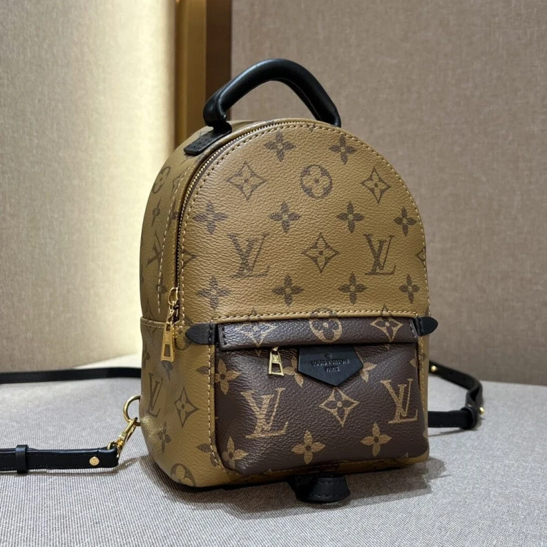 Mythick.ru Soft cowh LV Monogram Reverse Canvas Mini Palm Springs Backpack