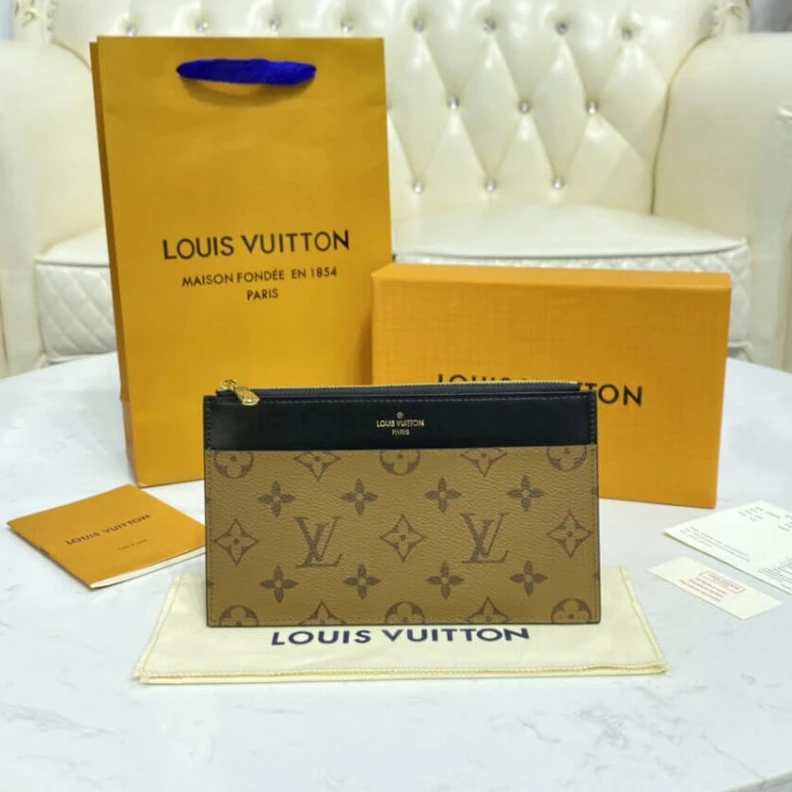 Top lv Inside co Louis Vuitton Monogram Reverse Slim Purse