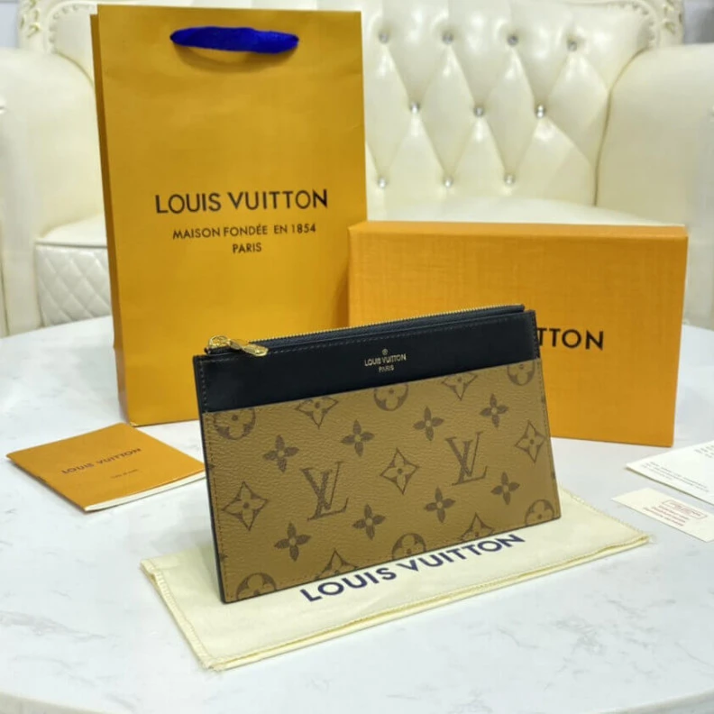 Top lv Inside co Louis Vuitton Monogram Reverse Slim Purse