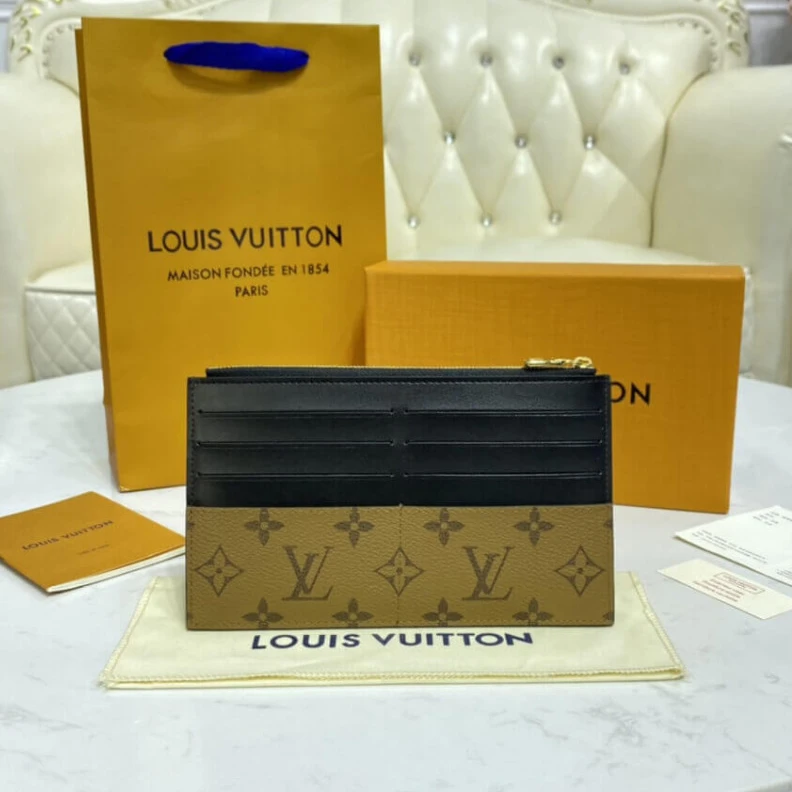 Top lv Inside co Louis Vuitton Monogram Reverse Slim Purse