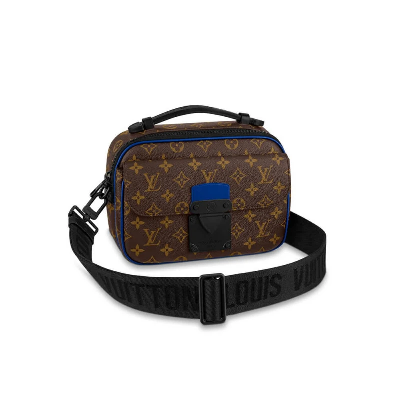Handle: S Louis Vuitton Monogram S Lock Messenger Bag Blue