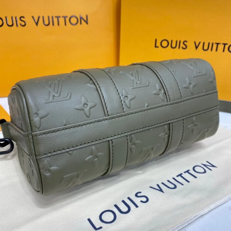 Replica bags Toneonton Louis Vuitton Monogram Seal Cowhide Leather Keepall XS Khaki