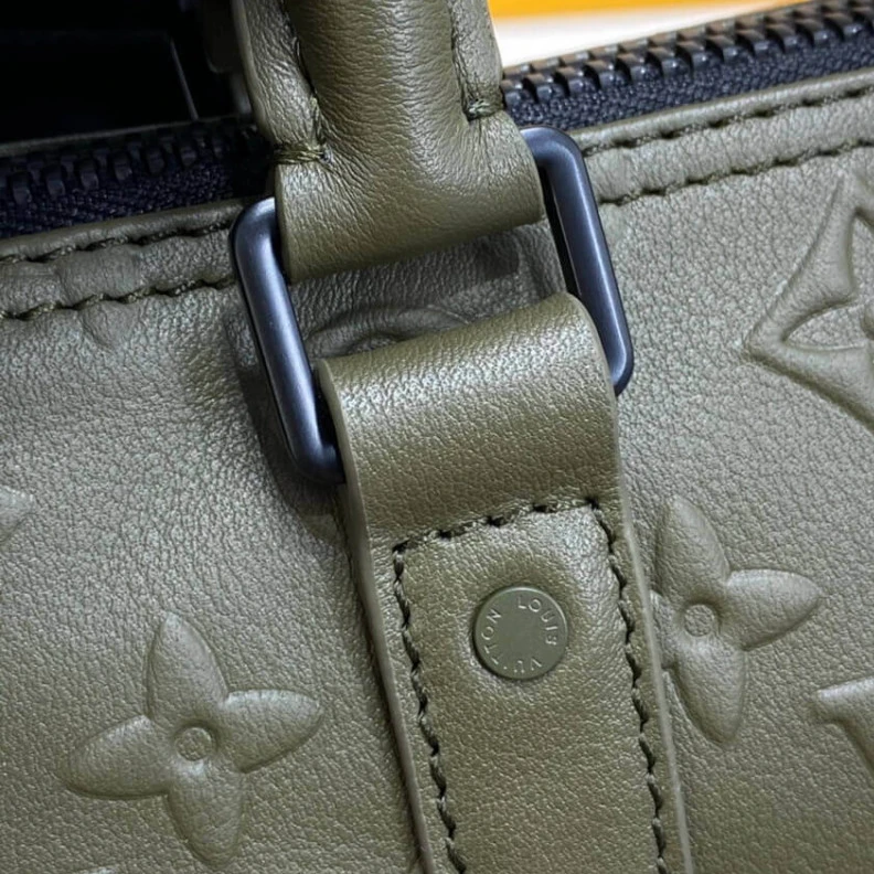 Replica bags Toneonton Louis Vuitton Monogram Seal Cowhide Leather Keepall XS Khaki