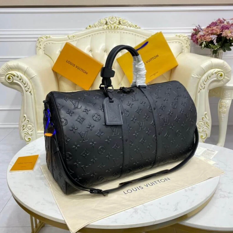 Replica bag Handle:Si Louis Vuitton Monogram Seal Keepall Bandoulière 50 Black