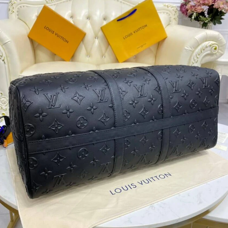 Replica bag Handle:Si Louis Vuitton Monogram Seal Keepall Bandoulière 50 Black