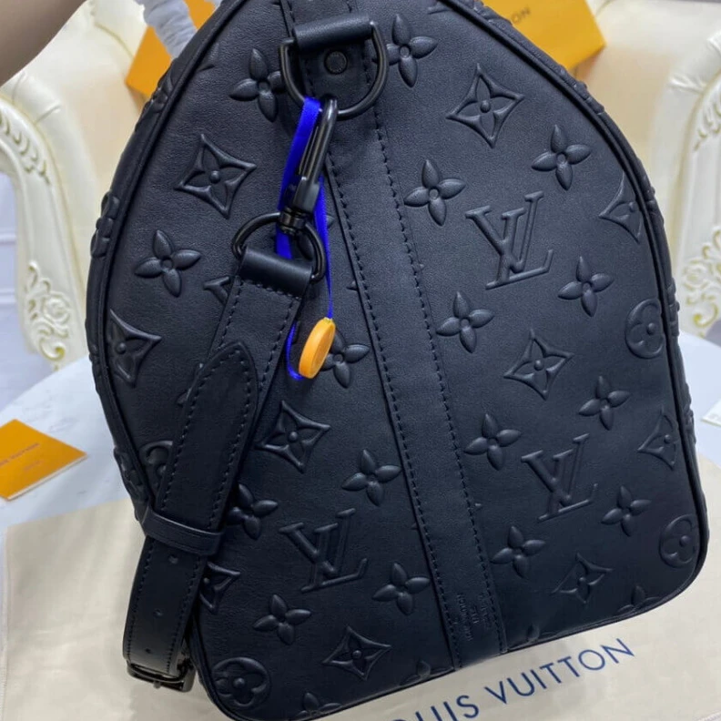 Replica bag Handle:Si Louis Vuitton Monogram Seal Keepall Bandoulière 50 Black