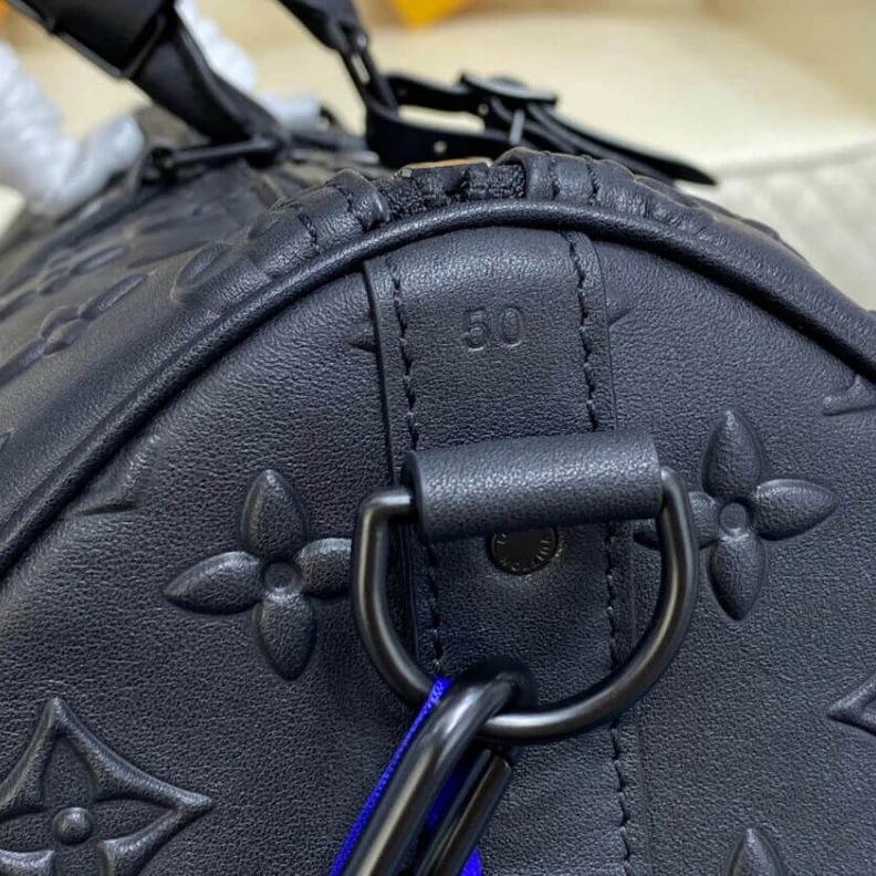 Replica bag Handle:Si Louis Vuitton Monogram Seal Keepall Bandoulière 50 Black